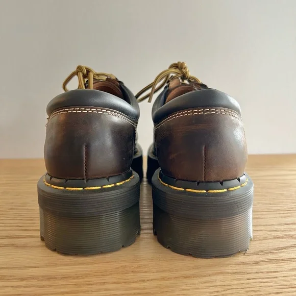 Dr. Martens Quad 8053 Dark Brown Leather Platforms - Picture 2 of 6